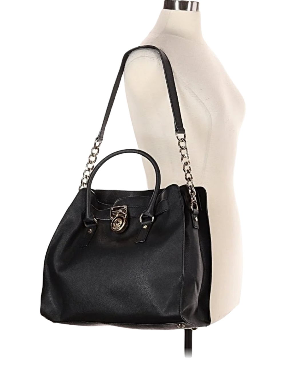 Michael Kors Hamilton Large Black Saffiano Leather Tote